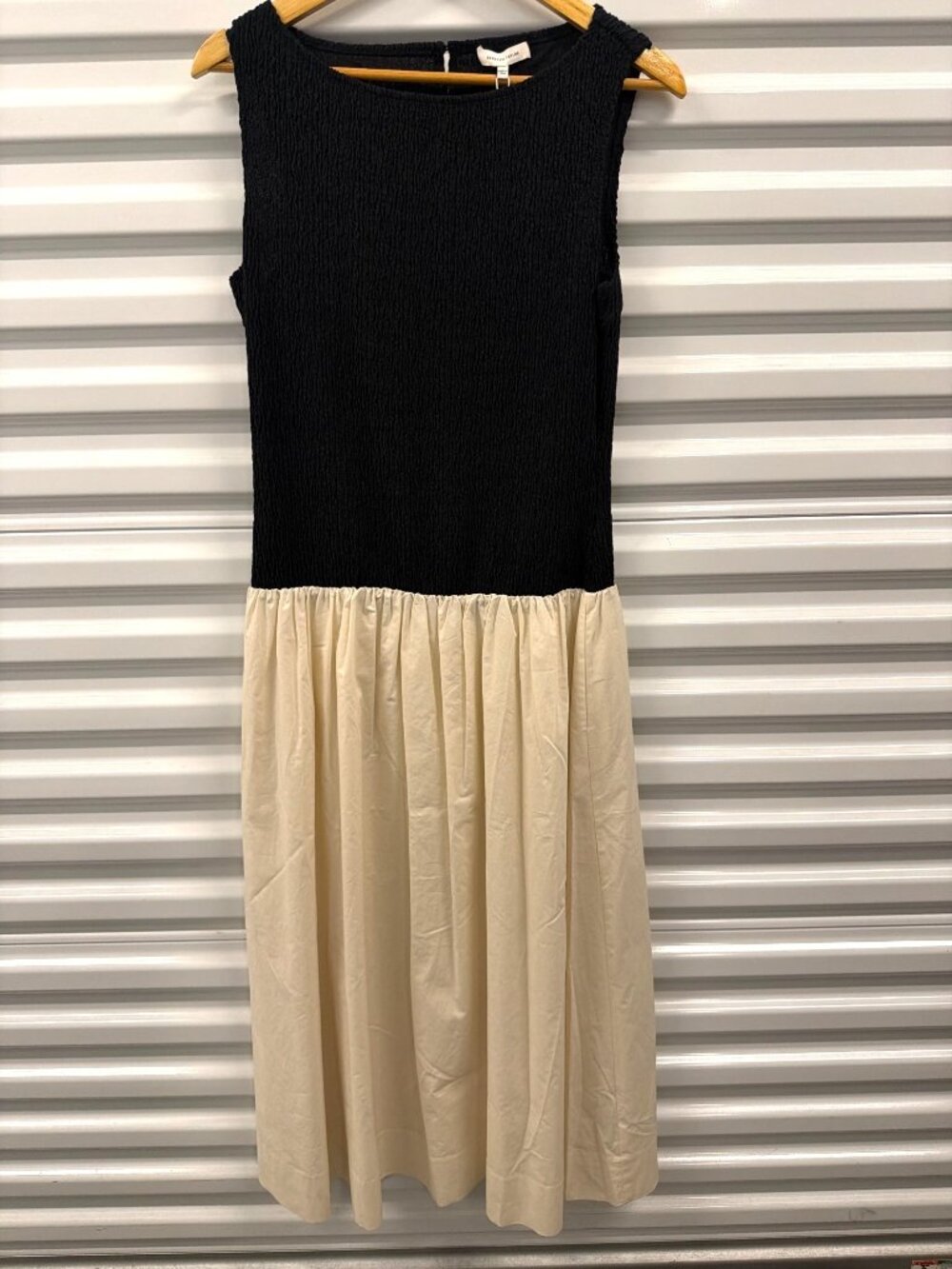 Rebecca Taylor Reese Mixed Media Midi Dress Black Womens Size Large - Picture 5 of 10